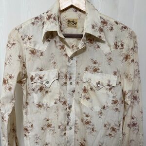 Sand and Sage 1980’s Western Shirt with Pearl Snaps - Size S